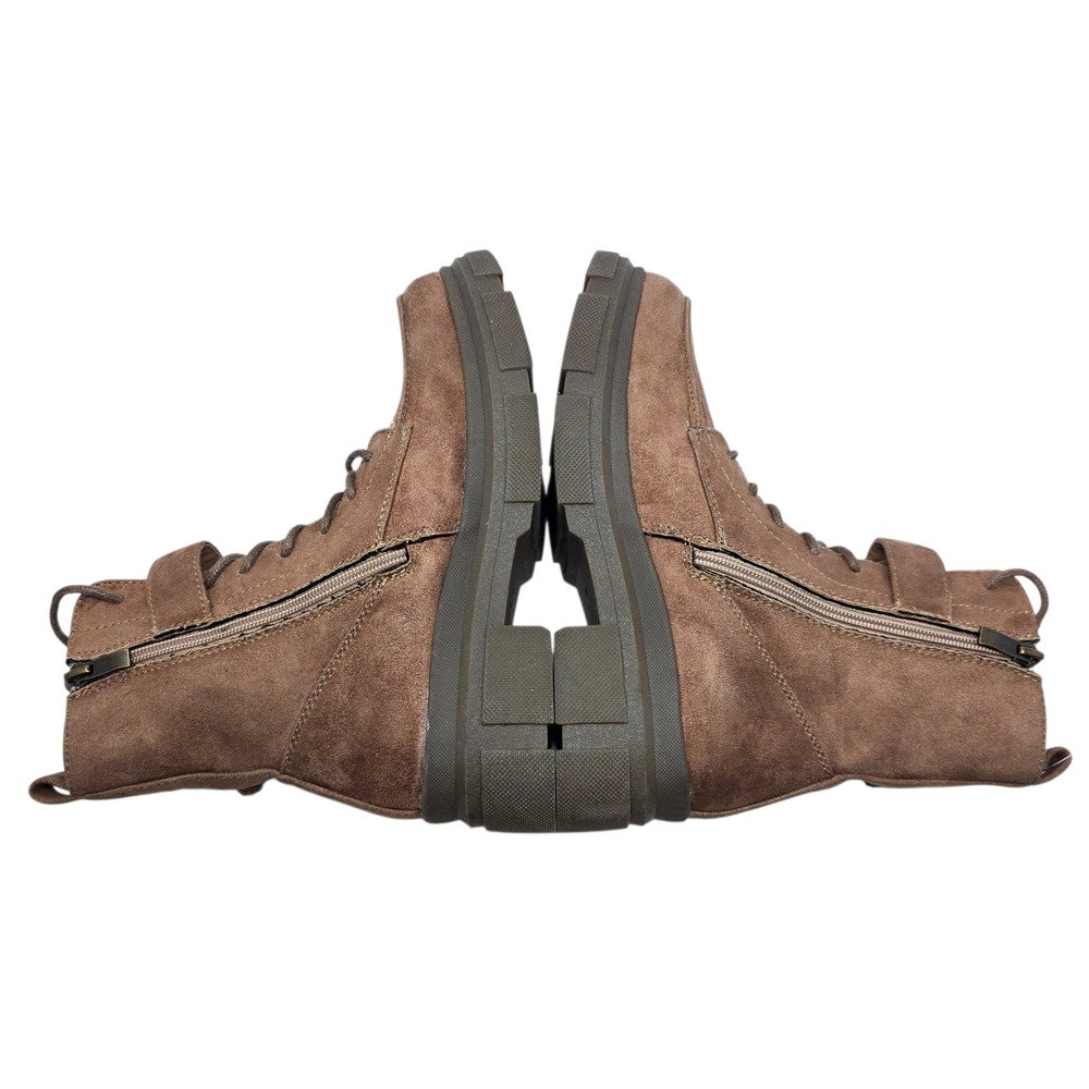 INNOVATION Leather Laced Up Booties Taupe Combat Ankle Bootsโ Womens Size 8 - Picture 7 of 9